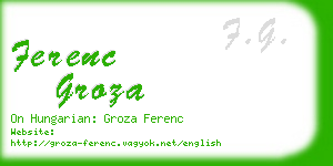 ferenc groza business card